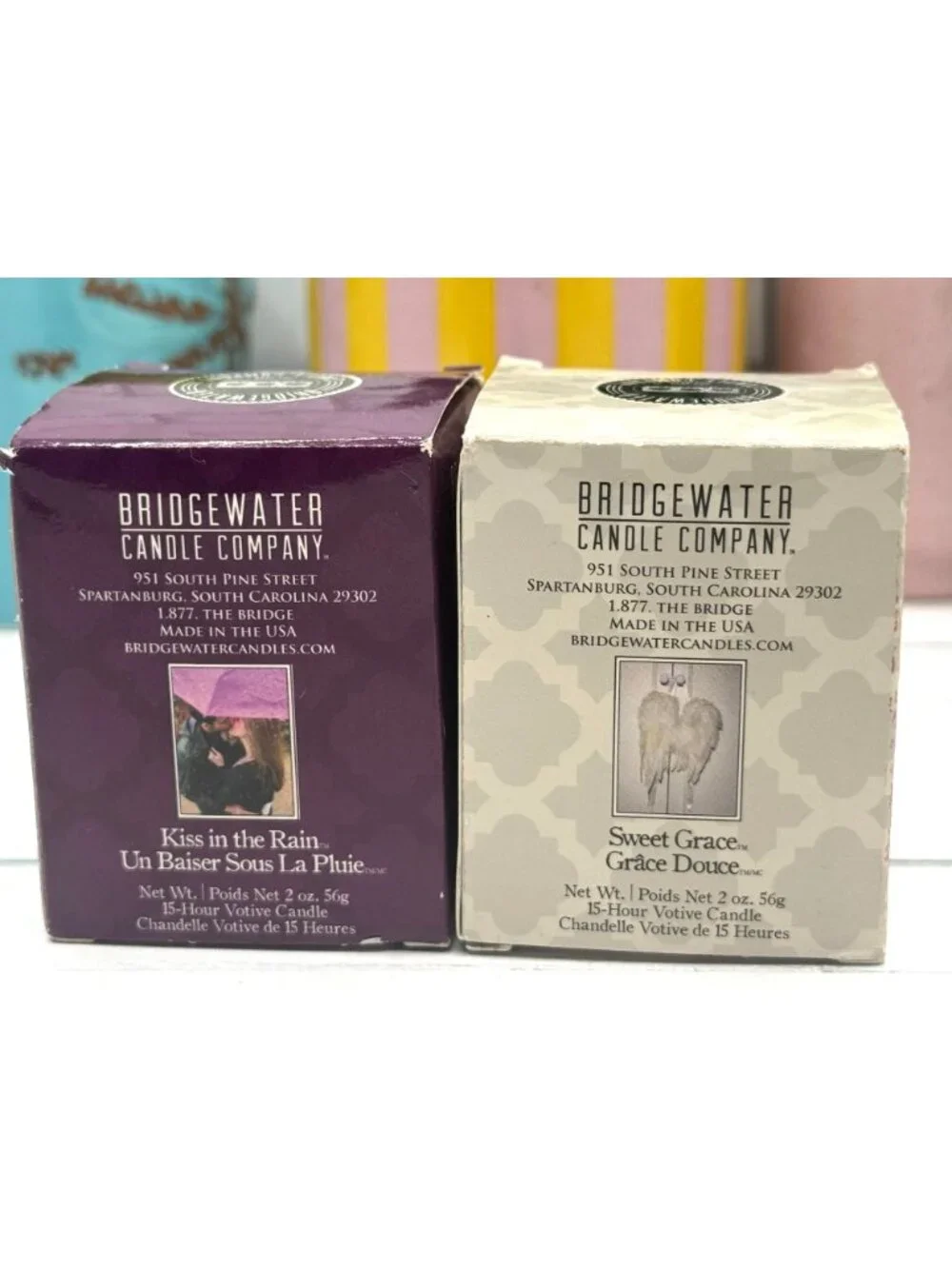 Bridgewater Candle Company Sweet Grace & Kiss In The Rain Votive Candles